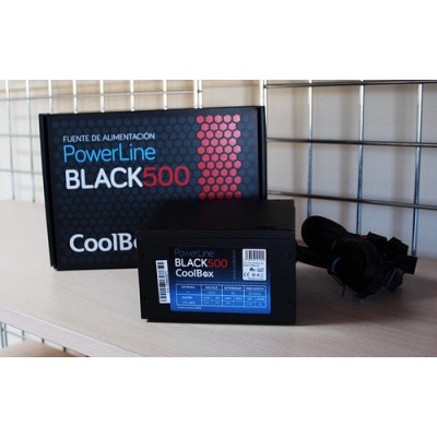 CoolBox Powerline Black 500 unidad de fuente de alimentación 500 W 20+4 pin ATX ATX Negro - Imagen 2