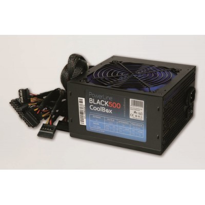 CoolBox Powerline Black 500 unidad de fuente de alimentación 500 W 20+4 pin ATX ATX Negro - Imagen 3