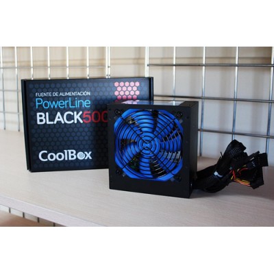 CoolBox Powerline Black 500 unidad de fuente de alimentación 500 W 20+4 pin ATX ATX Negro - Imagen 5