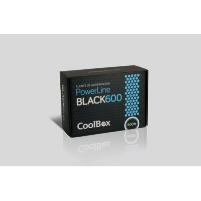 CoolBox Powerline Black 600 unidad de fuente de alimentación 600 W 20+4 pin ATX ATX Negro - Imagen 2