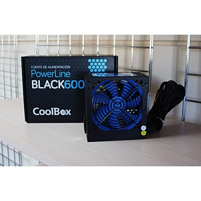 CoolBox Powerline Black 600 unidad de fuente de alimentación 600 W 20+4 pin ATX ATX Negro - Imagen 3