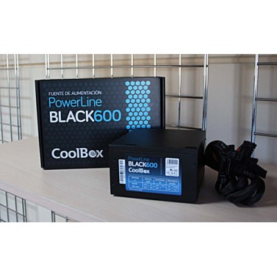 CoolBox Powerline Black 600 unidad de fuente de alimentación 600 W 20+4 pin ATX ATX Negro - Imagen 5