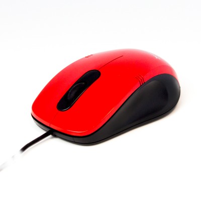 Mouse raton optico phoenix phm355r con cable usb hasta 1000 dpi 3 botones + scroll rojo y negro - Imagen 1