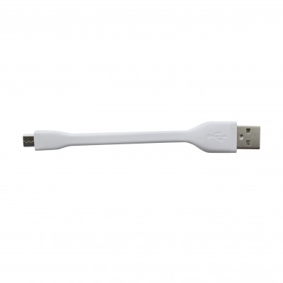 Cable phoenix usb a micro usb 5 pines 10 cm corto acabado en silicona carga y transfiere datos otg blanco - Imagen 1