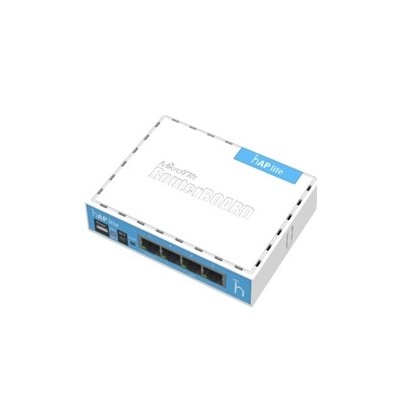 Mikrotik router board rb - 9412nd hap lite with 650mhz cpu 32mb ram 4xlan built - in 2.4ghz 802b - g - n 2x2 two chain wireless 
