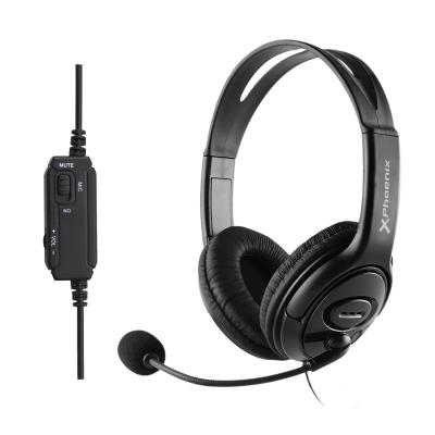 Auriculares con microfono usb phoenix control de volumen y mute en cable ideal oficina y teletrabajo conector jack 4 pines + ada