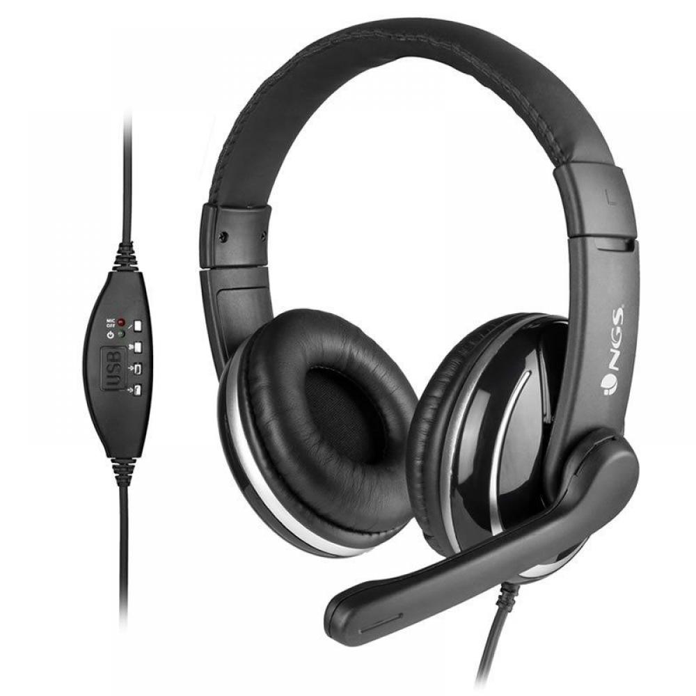 Auriculares ngs de diadema con microfono vox800usb usb negro - Imagen 1