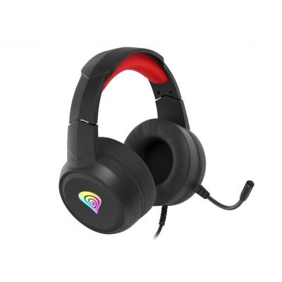 Auriculares gaming genesis neon 200 negro rojo rgb - Imagen 1