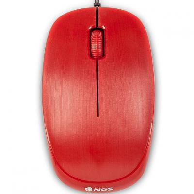 Raton con cable ngs flamered - optico - 1000dpi - 2 botones + scroll -  ergonomico - usb - rojo - Imagen 6