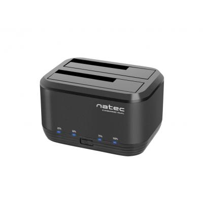 Docking station natec kangaroo dual usb 3.0 sata negra - Imagen 1