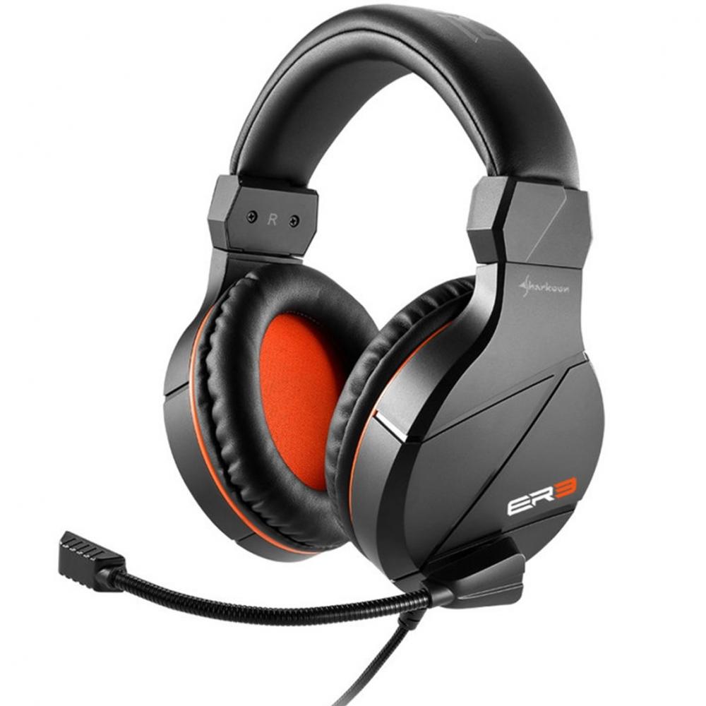 Auriculares gaming sharkoon rush er3 negro microfono alambrico - Imagen 1