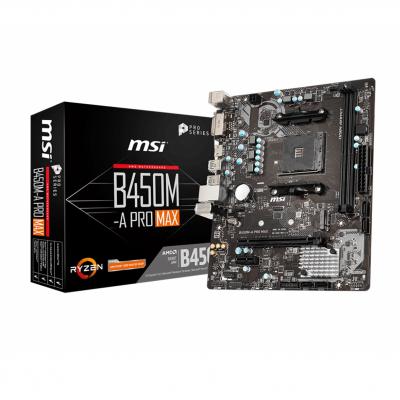 Placa base msi amd b450m - a pro max socket am4 ddr4 x2 2667mhz max 32gb dvi - d hdmi matx - Imagen 1