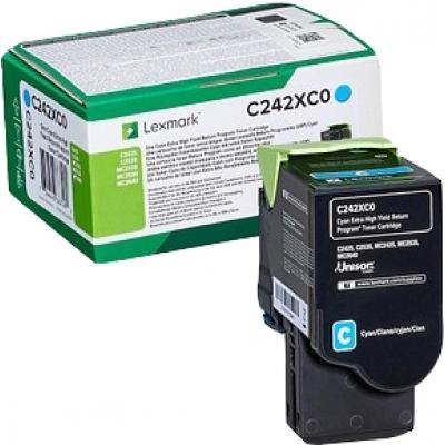 Lexmark C2425/C2535/MC2425/MC2535/MC2640 Cyan Cartucho de Toner Original - C242XC0 - Imagen 1