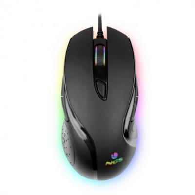 NGS Gaming GMX-125 Raton USB 7200dpi - Iluminacion LED RGB - 8 Botones Programables - Uso Ambidiestro - Cable Trenzado de 1.80m 