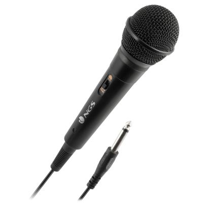 NGS Singer Fire Microfono - Boton On/Off - Jack de 6.3mm - Cable de 3m - Color Negro - Imagen 1