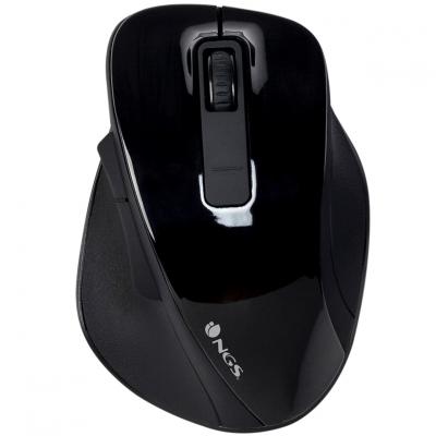 Raton inalambrico ngs bowblack - 2.4ghz - 800 - 1600dpi - 5 botones + scroll - nano receptor usb -  1*aa - negro - Imagen 1