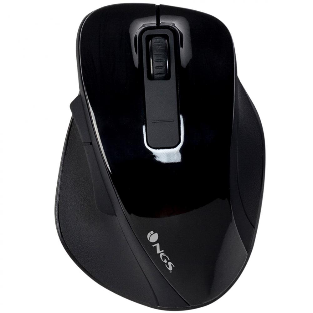 Raton inalambrico ngs bowblack - 2.4ghz - 800 - 1600dpi - 5 botones + scroll - nano receptor usb -  1*aa - negro - Imagen 1