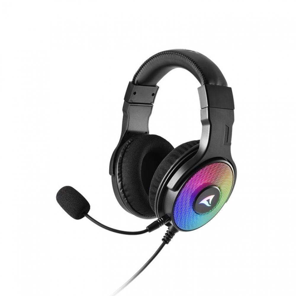 Auriculares gaming sharkoon rush er40 negro microfono alambrico rgb - Imagen 1