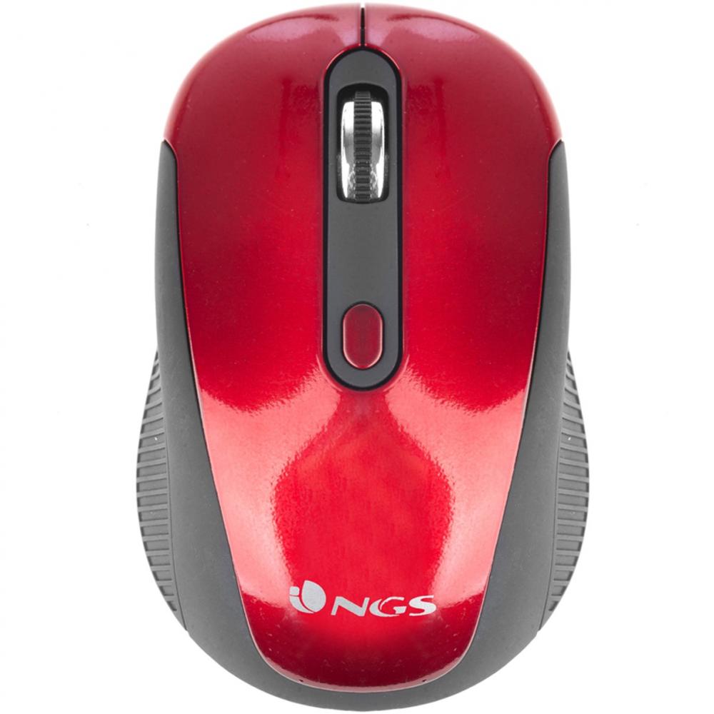Raton inalambrico ngs hazered - optico - 800 - 1600 dpi - 2.4ghz - 3 pulsadores + scroll - receptor nano usb - pila 1xaa - rojo 