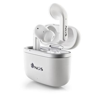 NGS Artica Crown White Auriculares Intrauditivos Bluetooth 5.1 TWS - Manos Libres - Asistente de Voz - Autonomia hasta 8h - Base