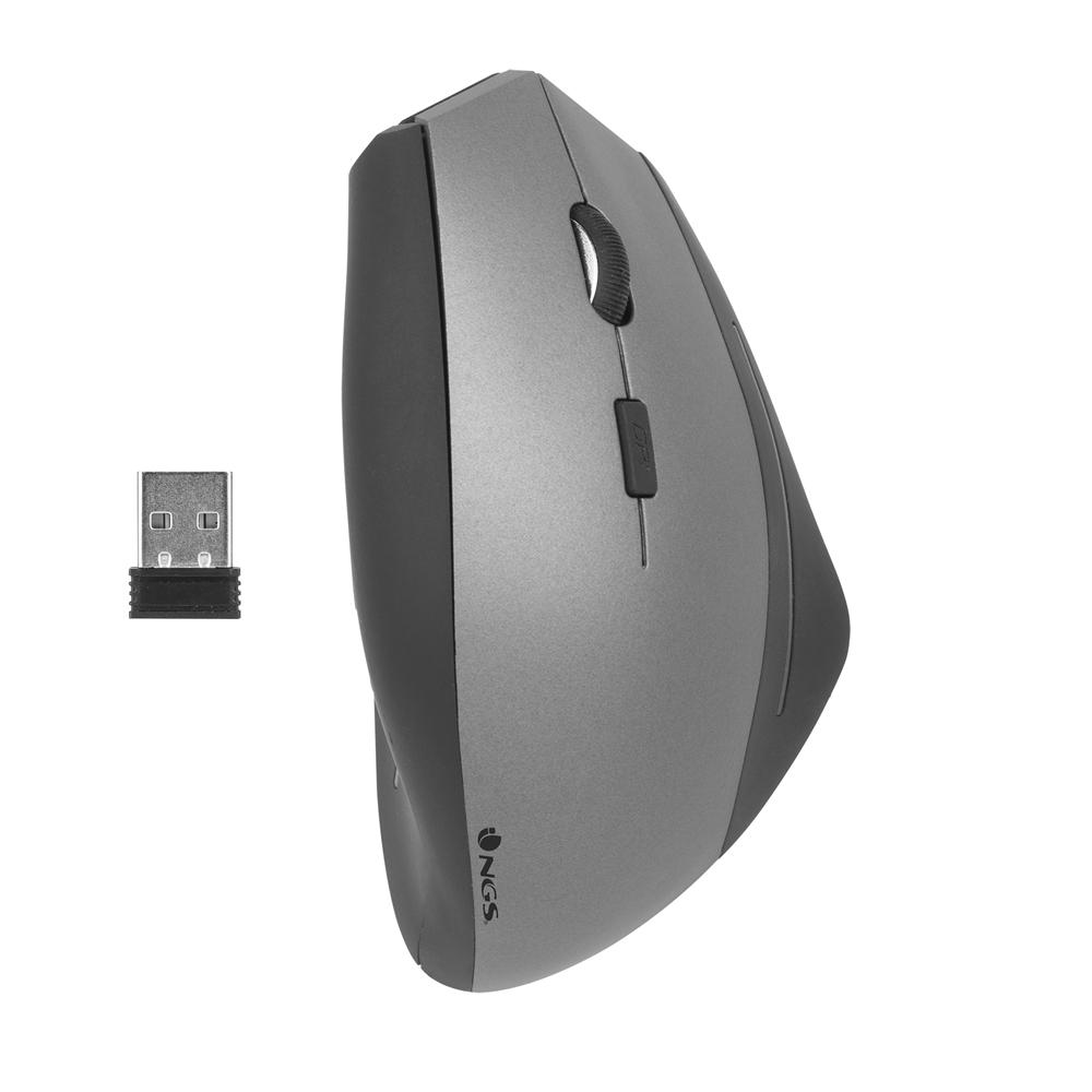 NGS Evo Zen Raton Vertical Inalambrico USB 1600dpi - 5 Botones - Uso Diestro - Imagen 1