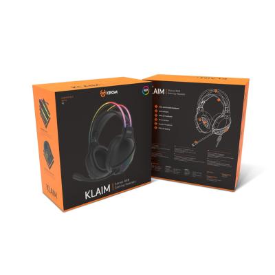 Auriculares micro krom klaim diadema -  usb 2xjack 3.5mm -  rgb