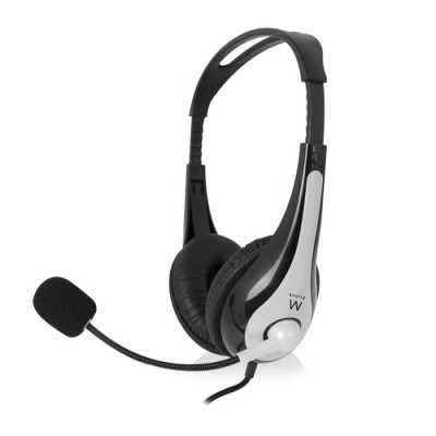 Ewent EW3562 auricular y casco Auriculares Diadema Negro, Plata - Imagen 1