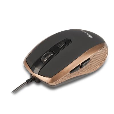 Raton con cable ngs tickgold - optico - 1600ppp - 6 botones - usb - oro