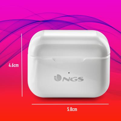 Auriculares inalambricos ngs artica bloom white bluetooth 5.1 + estuche de carga