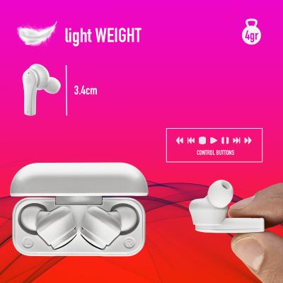 Auriculares inalambricos ngs artica bloom white bluetooth 5.1 + estuche de carga