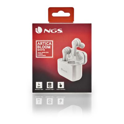 Auriculares inalambricos ngs artica bloom white bluetooth 5.1 + estuche de carga