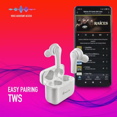 Auriculares inalambricos ngs artica bloom white bluetooth 5.1 + estuche de carga
