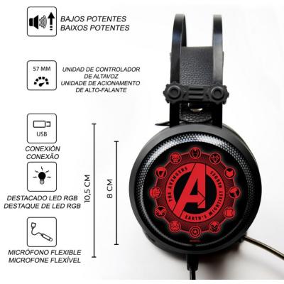 Auriculares gaming ert group avengers marvel modelo 1