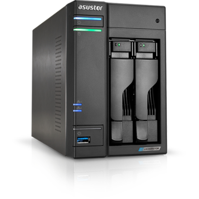 Servidor nas asustor tower 2 bay quad - core 4gb ddr4 m.2 slots x2 2.5 gbe x 2 usb 3.2