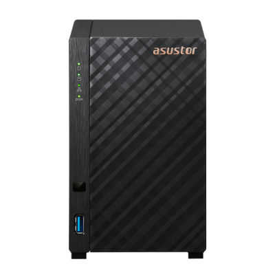 Servidor nas asustor tower 2 bay quad - core 1.4ghz 1gb 2.5gbe x1 usb3.2